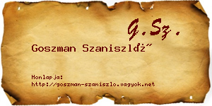 Goszman Szaniszló névjegykártya